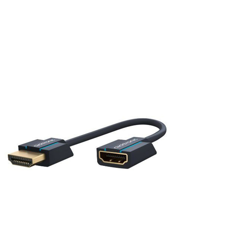 Clicktronic 0.02m HDMI Male to Female Adaptor Cable - Black