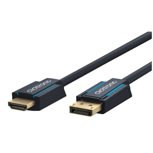 Clicktronic 1m Male Display Port to HDMI Cable 75Hz Connector - Black