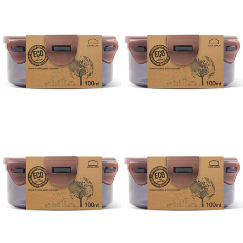4PK LocknLock 100ml Eco Round Airtight Food Container Set - Short