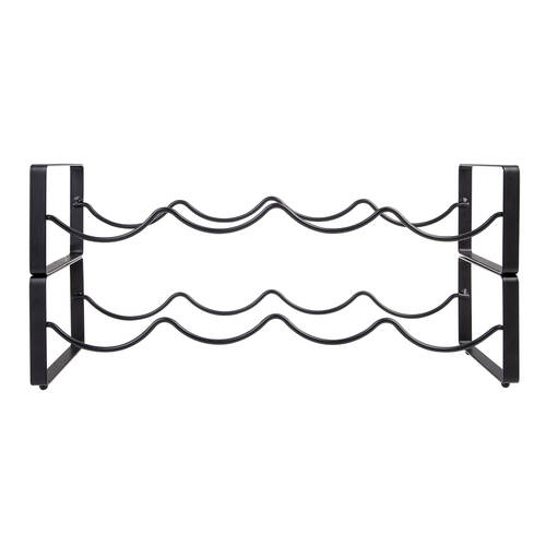 Bartender Steel 2-Tier 8-Bottle Stackable Wine Rack - Black