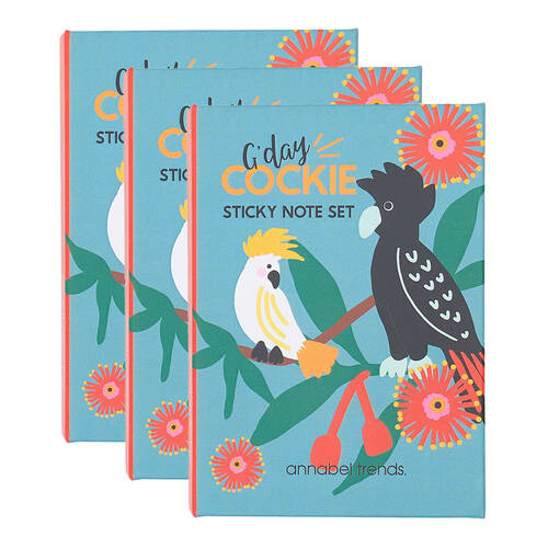 3PK Annabel Trends Sticky Note Pads Set Writing Staionery 35.7cm Cockatoo