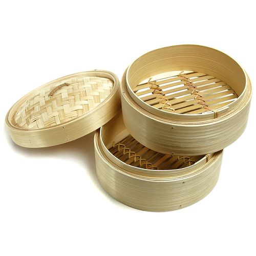 Ken Hom Excellence 2-Tier 20cm Bamboo Steamer - Brown