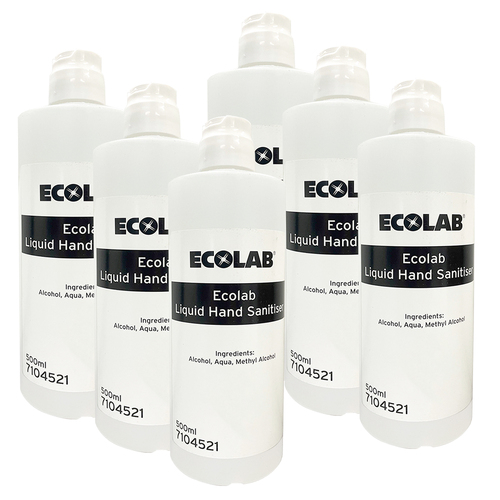 6PK 500ml Ecolab Liquid Hand Sanitiser For Cleanlab N1 Auto Dispensing Device