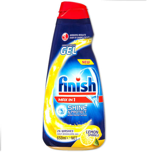 Finish 650ml 26 Washes Concentrated Gel Lemon Dishwasher Liquid