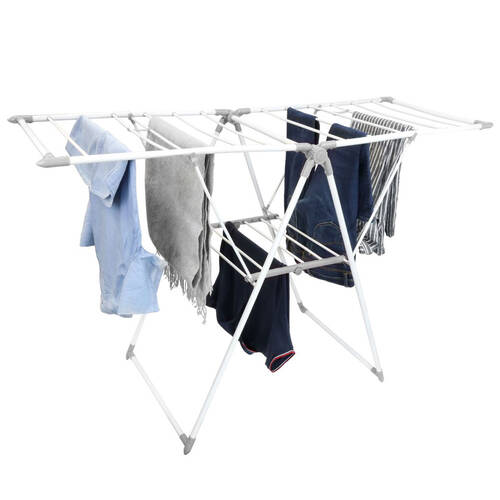 Boxsweden 21 Rail Foldable Clothes Airer - White