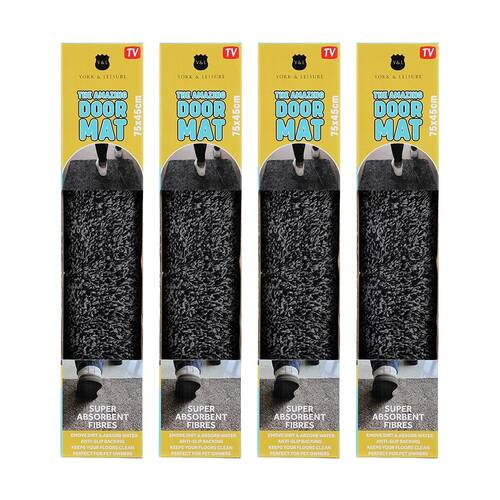 4PK Boxsweden The Amazing Door Mat 75x45cm Removes Dirt & Absorb Water Assorted