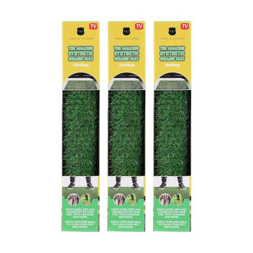 3PK Boxsweden The Amazing Synthetic Grass Mat 75x45cm Easy To Clean Versatile