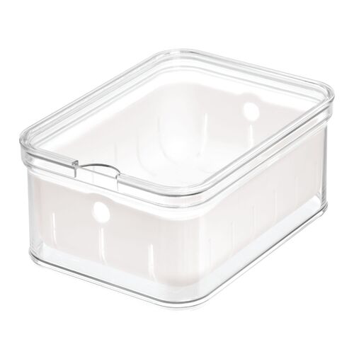 iDesign Crisp 21.2x16cm Berry Holder Storage Bin w/ Lid - Clear