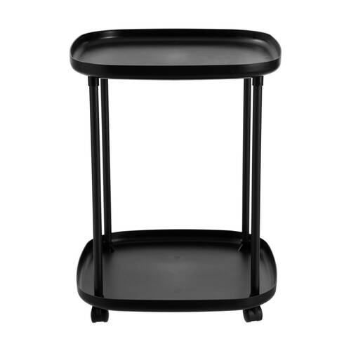 Boxsweden Luno 2 Tier Side Table With Wheels 39x39x50cm Durable Design Assorted