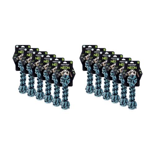 12PK Paws and Claws Tug-Of-War Rope Tugger Toy For Healthy Teeth & Gums Assorted