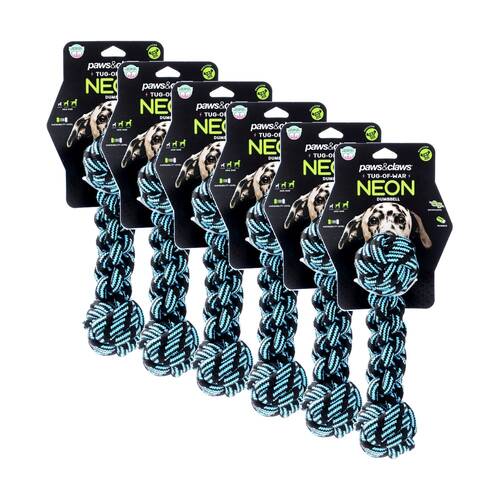 6PK Paws and Claws Tug-Of-War Rope Tugger Toy For Healthy Teeth & Gums Assorted