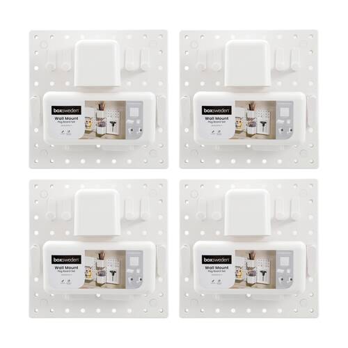 4x 11pc Boxsweden Home Wall Mount Pegboard Set Home/Office Organisation