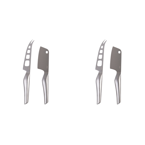 4pc Pizzazz Stainless Steel Cheese Knives Satin Finish Set