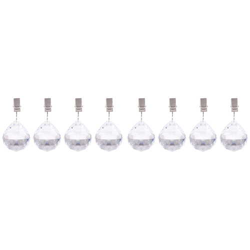8pc Pizzazz Acrylic Crystal Tablecloth Weights Set - Clear