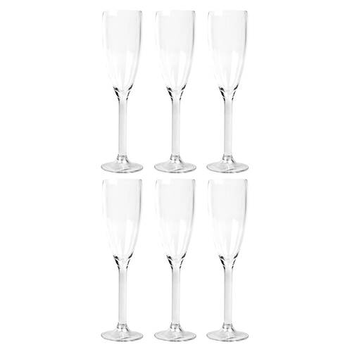 6PK Impact 160ml Champagne Flute Cup Polycarbonate - Clear