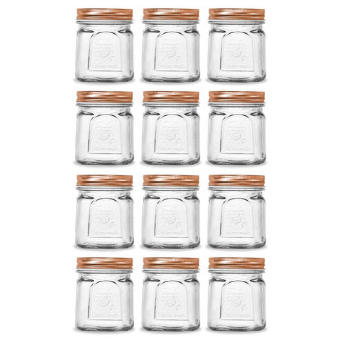 2x 6PK Lemon Lime Square Modena Glass Jar - 225ml