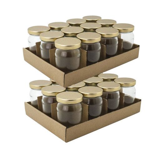 24PK Lemon & Lime Verona Glass Jar 150Ml Gold Lid