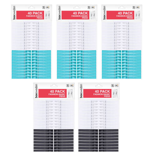5x 40pc Boxsweden Clothes Pegs