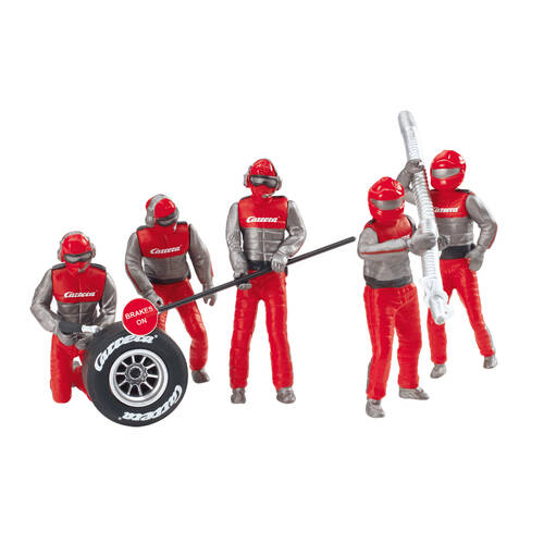 5pc Carrera Pit Mechanics Red Racing Car Accessories 8y+