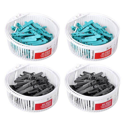 4PK Boxsweden Collapsible Peg Basket w/ 160 Pegs - Assorted