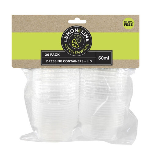 20pc Lemon & Lime 60ml Dressing Containers w/ Lid
