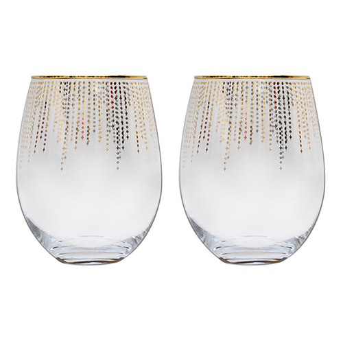 2pc Ladelle Twinkle Glass Drink/Beverage Tumbler 500ml Set 8.5x11cm