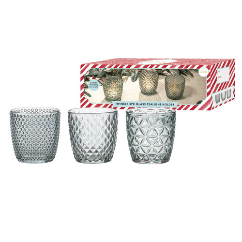 3pc Ladelle Twinkle Jadeite Electric Battery Operated Tealights
