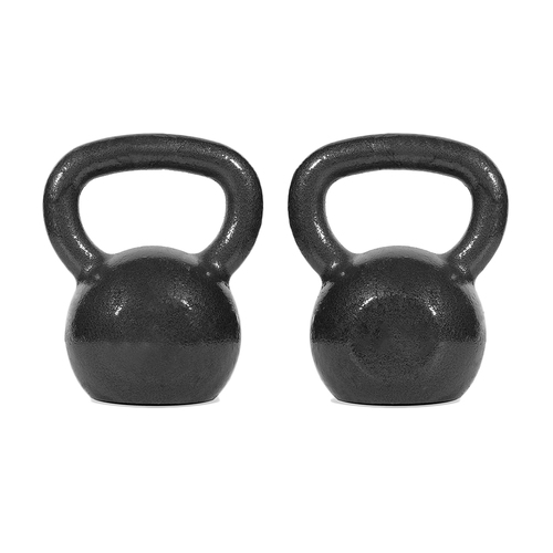 2PK Solid Cast Iron Kettlebell Weights 4kg Home Gym Workout Set