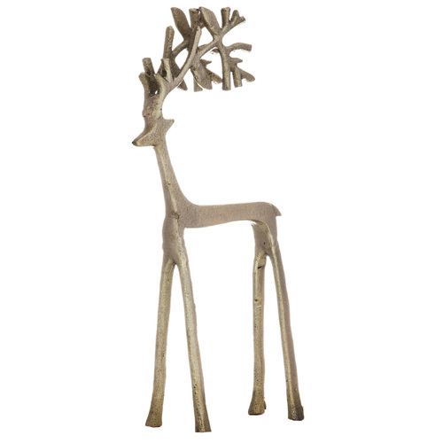 Ladelle Prancer Aluminium Reindeer Decoration 32x18x6cm Gold