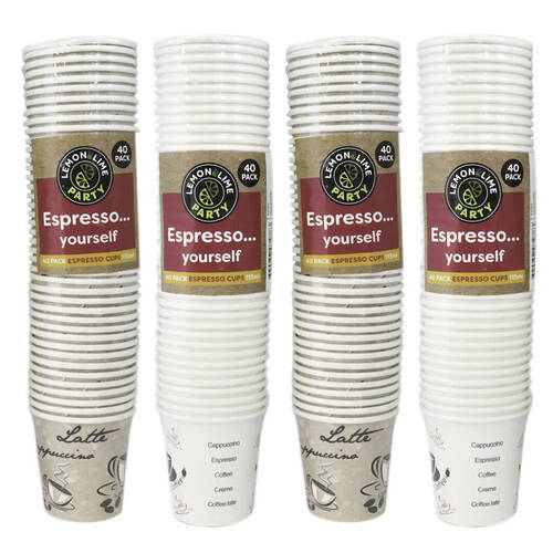 160PK Lemon & Lime 115ml Espresso Cups - Assorted Design