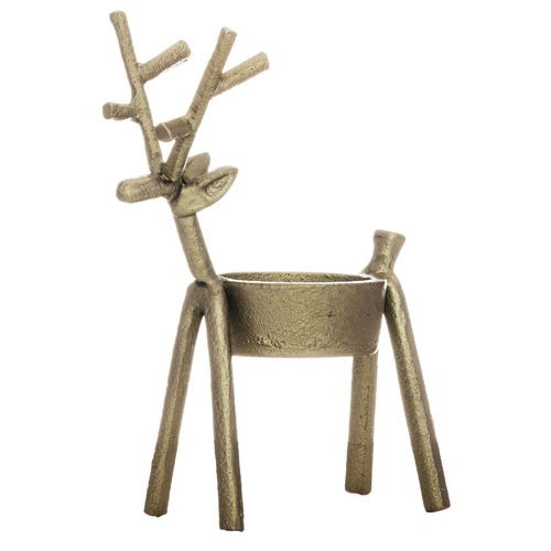 Ladelle Prancer Reindeer Small Aluminium Bowl 20x8.2x11.5cm Gold