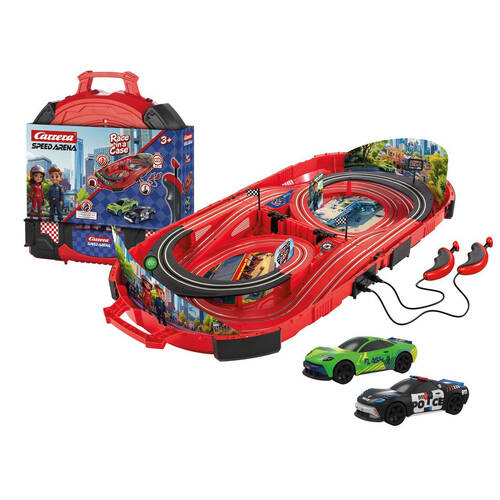 Carrera Police Chase in Carry Case Slot Car Toy Race Track Set Kids