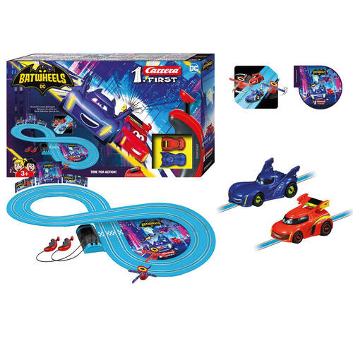 Carrera DC Batwheels Time for Action Slot Car Racing Track Kids Toy 2.4m