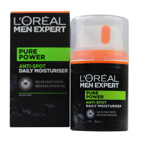 Loreal Paris Men 50ml Daily Moisturiser Pure Power Anti Spot