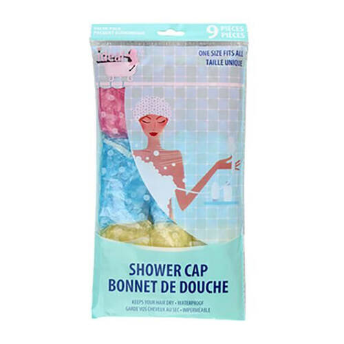 9pc Ideal Bath Waterproof Shower Cap Hair Care Protection One Size Reusable