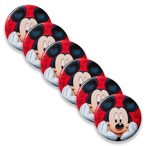 6PK Monogram International Mickey Mouse Button Magnet w/ Bottle Opener