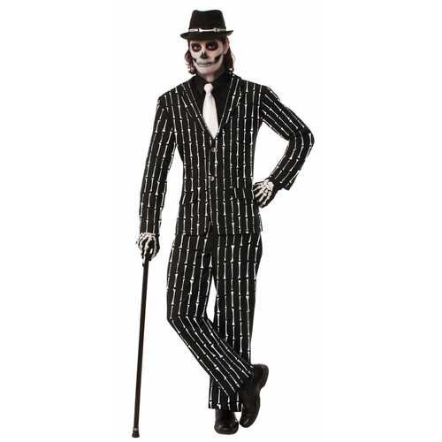 Forum Novelties Skeleton Bone Pin Stripe Suit - Size Std