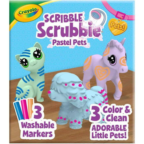 3pc Crayola Scribble Scrubbie Pastel Pets Kids/Children 3y+