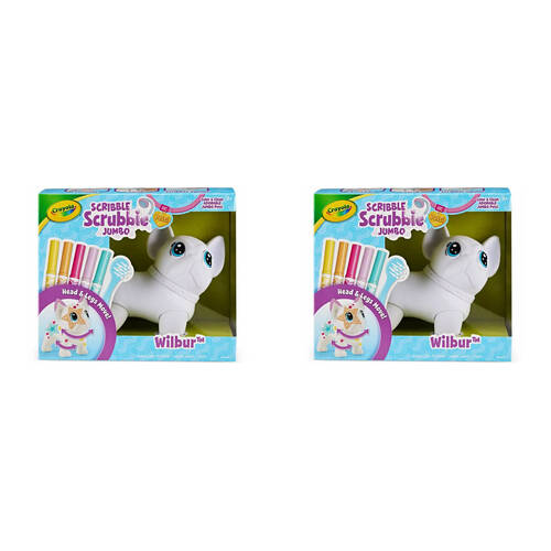 2PK Crayola Scribble Scrubbie Art & Craft Kit Jumbo Pet Wilbur Kids 3y+