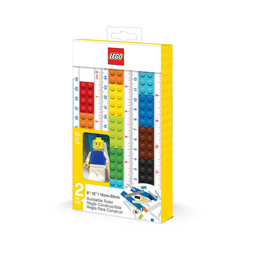 Lego 2.0 Convertible Ruler w/ Mini Figure Kids School Stationery 6y+