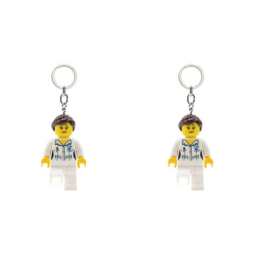 2PK Lego Nurse/Surgeon Keychain LED Light 23x24cm Assorted Kids 6y+