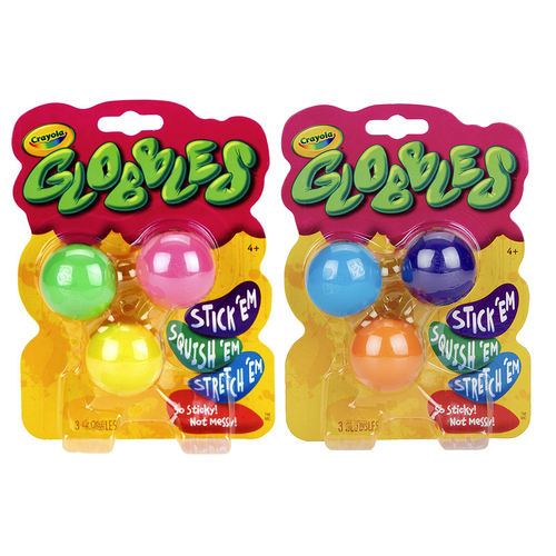 2x3pc Crayola Kids/Childrens Globbles Squeezy Orbs Assorted 48m+