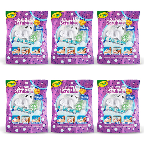 6PK Crayola Scribble Scrubbies Pets Refresh Assorted 3y+