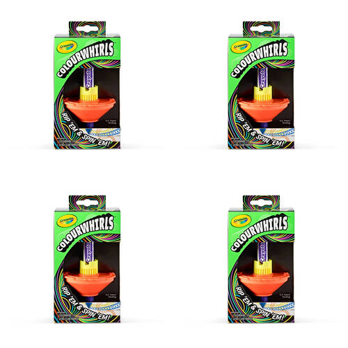 4PK Crayola Colourwhirls Spin Art Educational Toy Neon Asstd 6y+