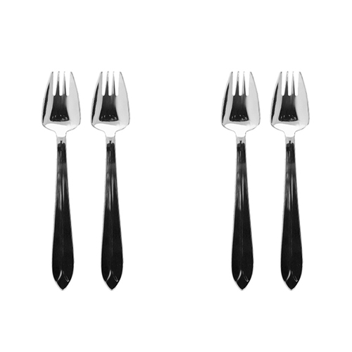 2x 2pc Splayd Original 18cm Stainless Steel Mirror Knife/Spork Set - Silver