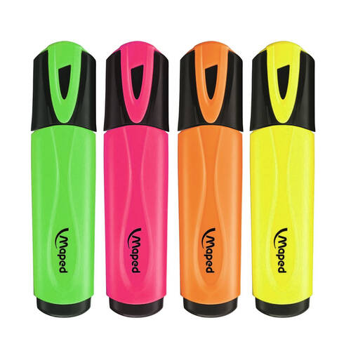 4pc Maped Flu Quality Neon Highlighter Assorted Colours