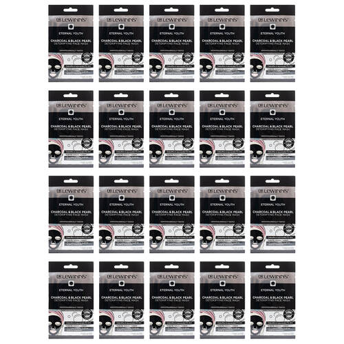 20PK Dr Lewinns 20ml Charcoal & Black Pearl Detoxifying Face Mask