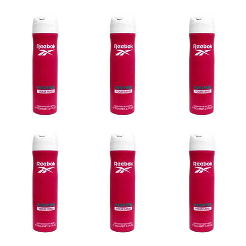 6PK Reebok Women Deodorant Scented Body Spray Fragrance 150ml Inspire Your Mind