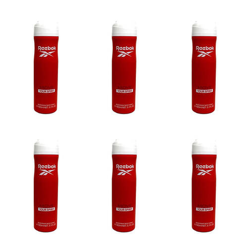 6PK Reebok Women Deodorant Scented Body Spray Fragrance 150ml Move Your Spirit