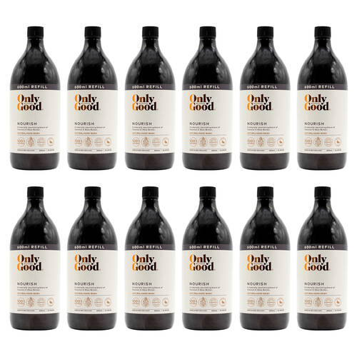 12PK Only Good 600ml Handwash Refill Nourish w/ Coconut & Shea Butter